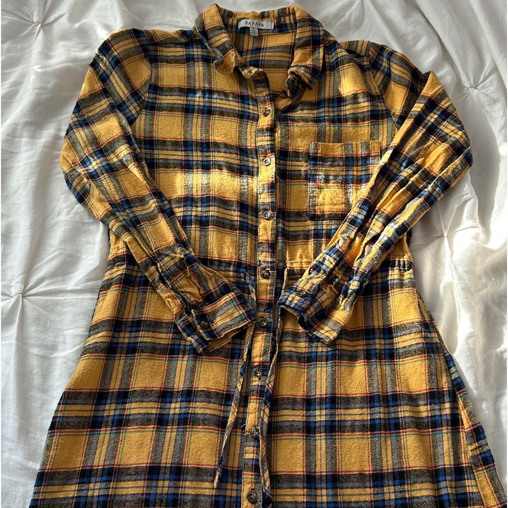 yellow | flannel | long sleeve | dress 💛